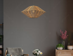 Elegant Wood Pendant Light Chandelier Lamp lampshade plywood | SVG, DXF, AI |#067|