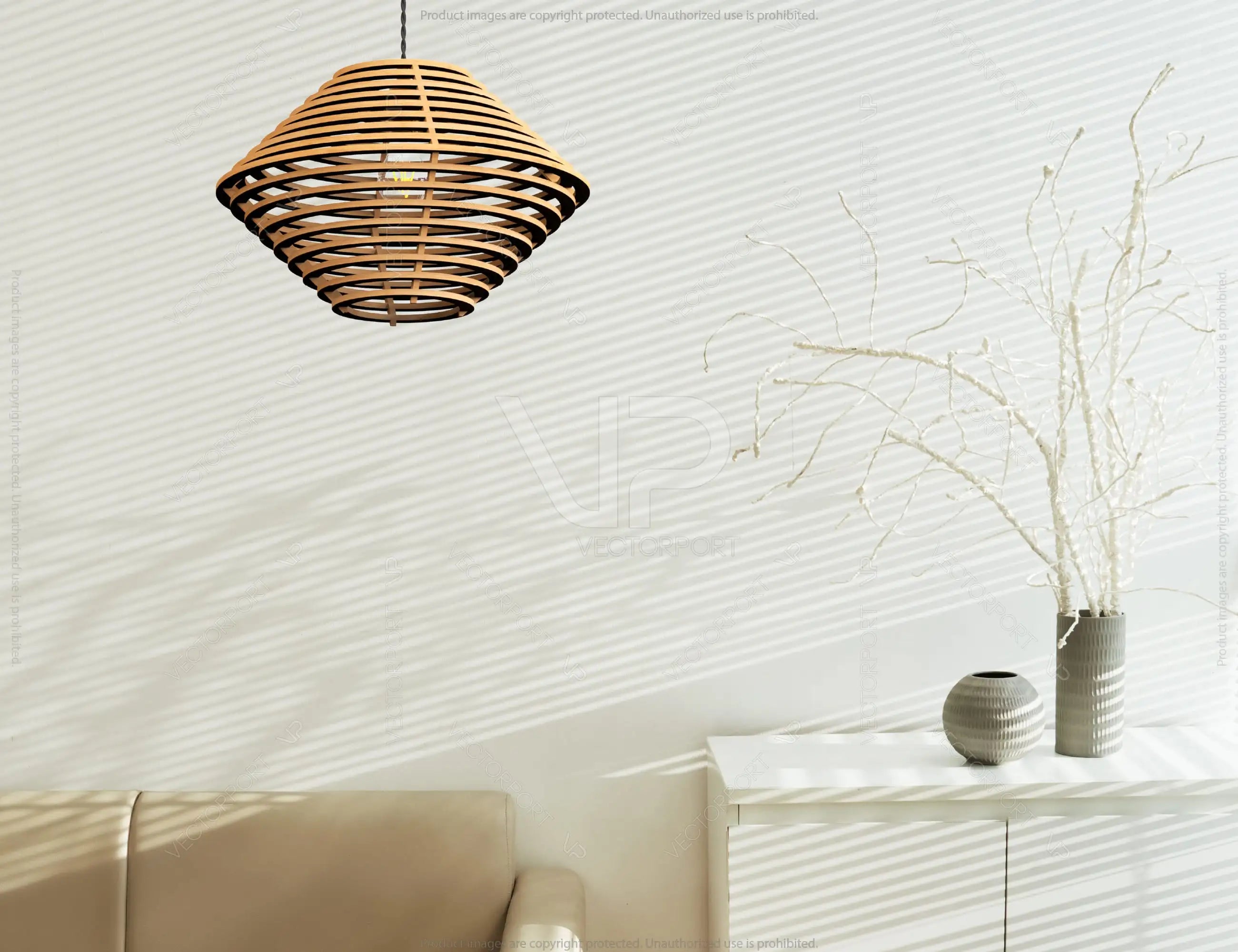 Elegant Wood Pendant Light Chandelier Lamp lampshade plywood | SVG, DXF, AI |#067|