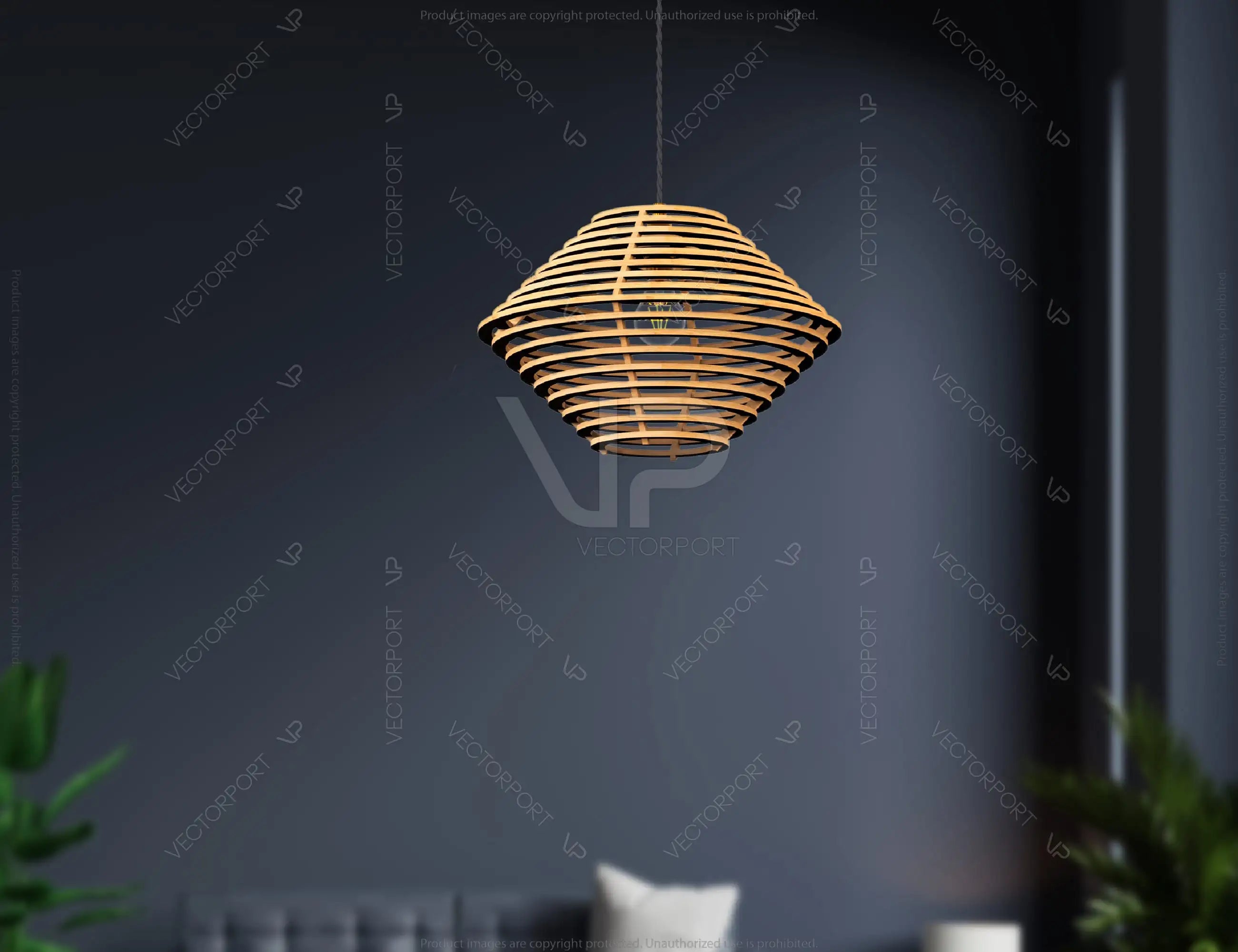 Elegant Wood Pendant Light Chandelier Lamp lampshade plywood | SVG, DXF, AI |#067|