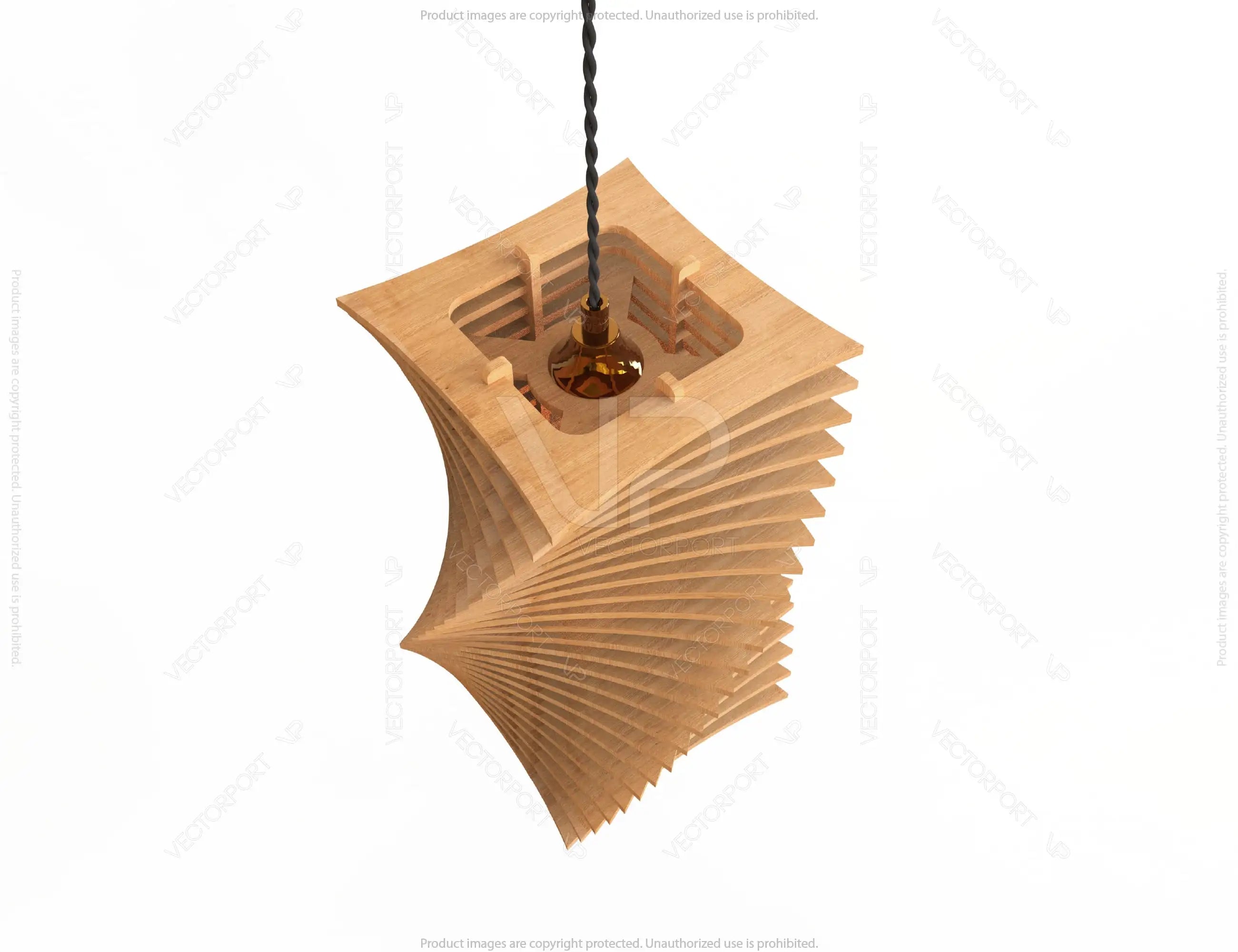 Twist box 6 mm Wood Pendant Light Chandelier Lamp lampshade plywood | SVG, DXF, AI |#068|