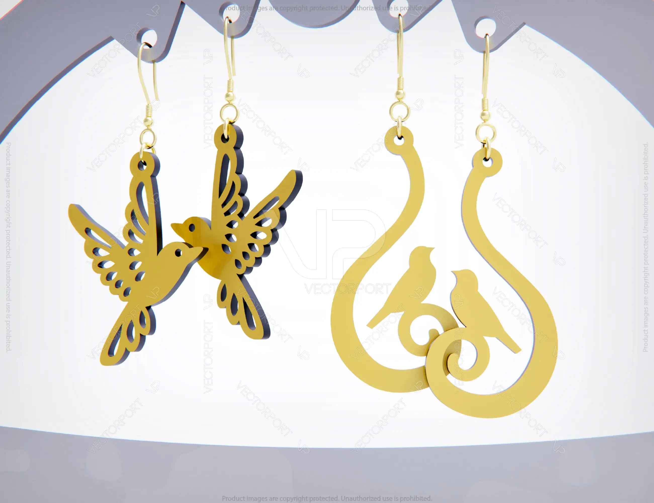 Bird Earring Svg 13 styles Glowforge Cricut Jewelry Pendants laser cut | SVG, DXF, AI |#069|