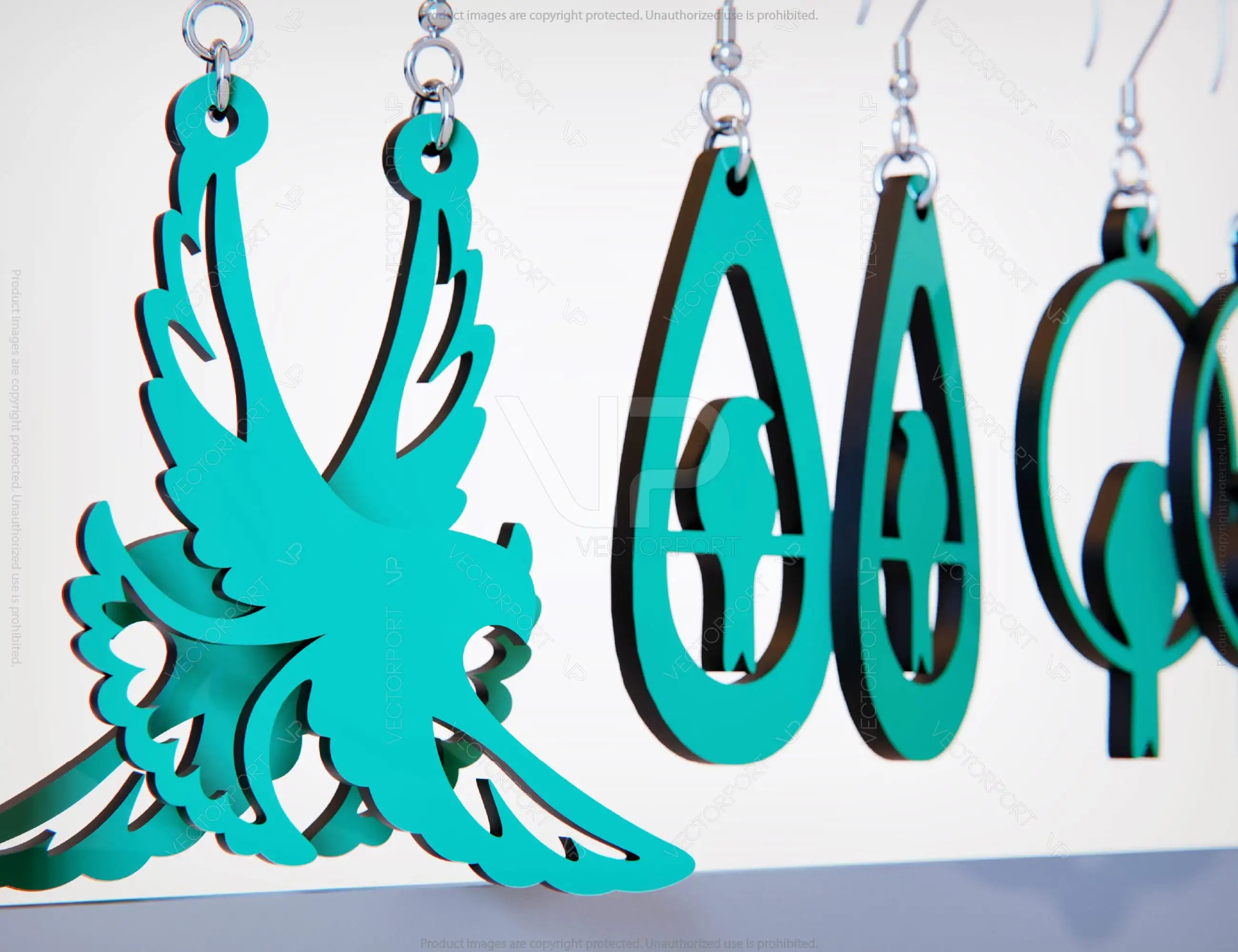 Bird Earring Svg 13 styles Glowforge Cricut Jewelry Pendants laser cut | SVG, DXF, AI |#069|