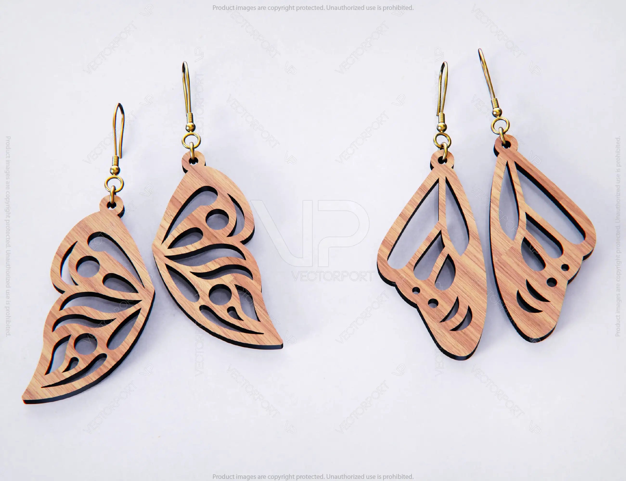 Butterfly Earrings 12 different styles svg dxf Glowforge Pendants laser cut | SVG, DXF, AI |#070|