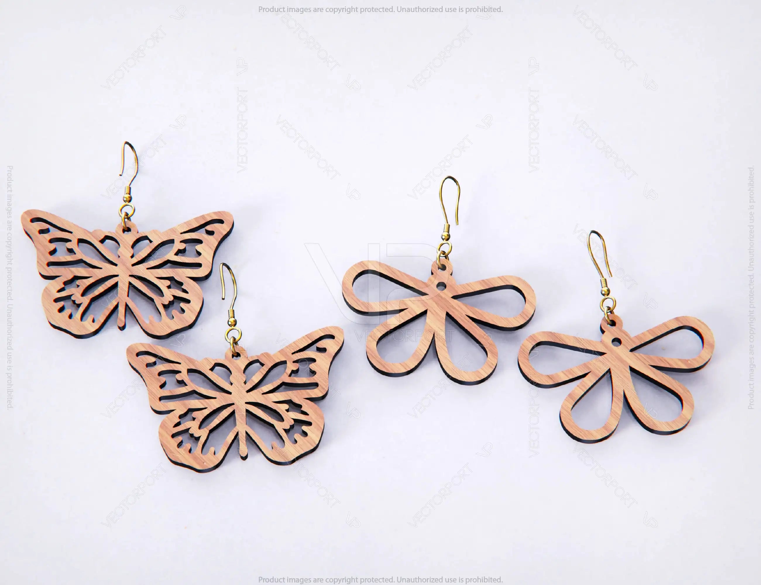 Butterfly Earrings 12 different styles svg dxf Glowforge Pendants laser cut | SVG, DXF, AI |#070|