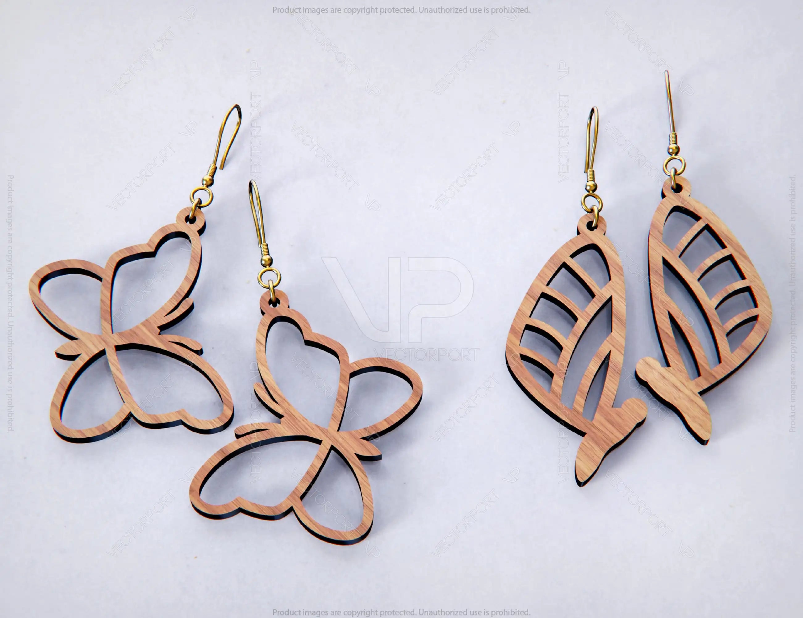 Butterfly Earrings 12 different styles svg dxf Glowforge Pendants laser cut | SVG, DXF, AI |#070|