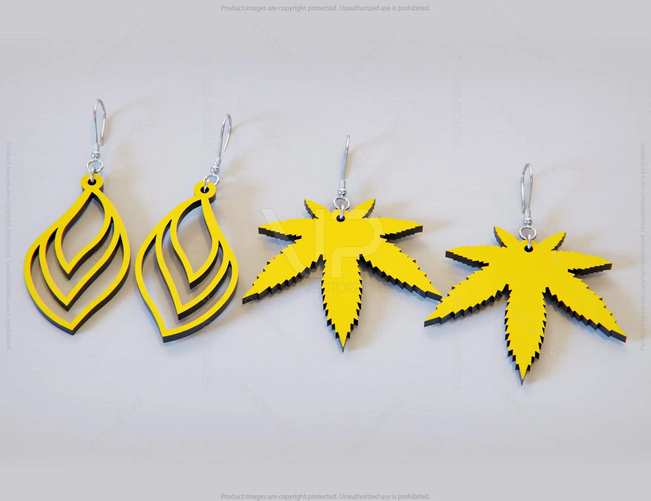 Leaves Earring Svg 12 styles Glowforge Cricut Jewelry Pendants laser cut | SVG, DXF, AI |#071|