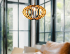 Oval Round Modern Wood Pendant Light Chandelier Lamp lampshade plywood Cut Files |#U072|