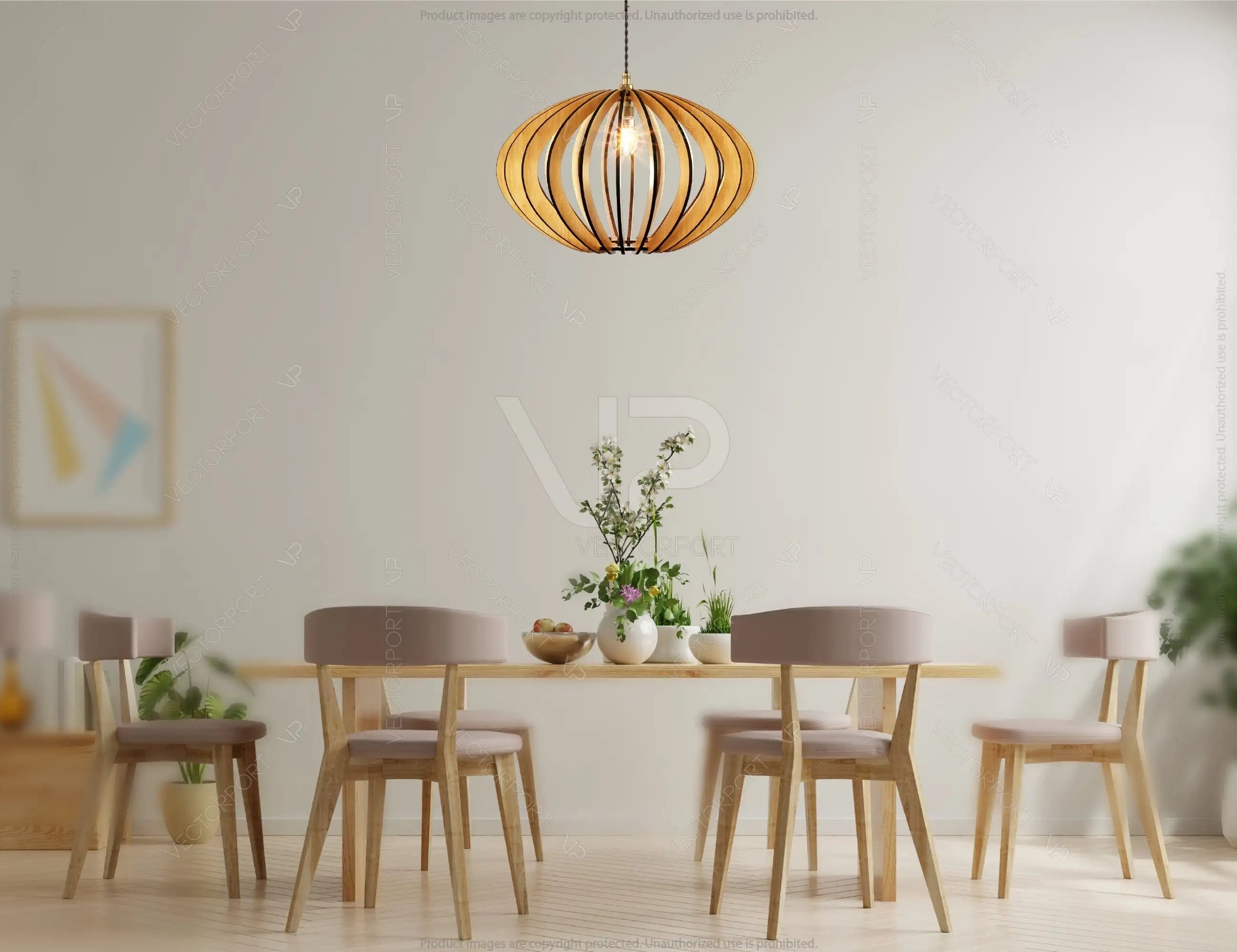 Oval Round Modern Wood Pendant Light Chandelier Lamp lampshade plywood Cut Files |#U072|