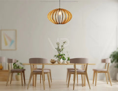 Oval Round Modern Wood Pendant Light Chandelier Lamp lampshade plywood Cut Files |#U072|