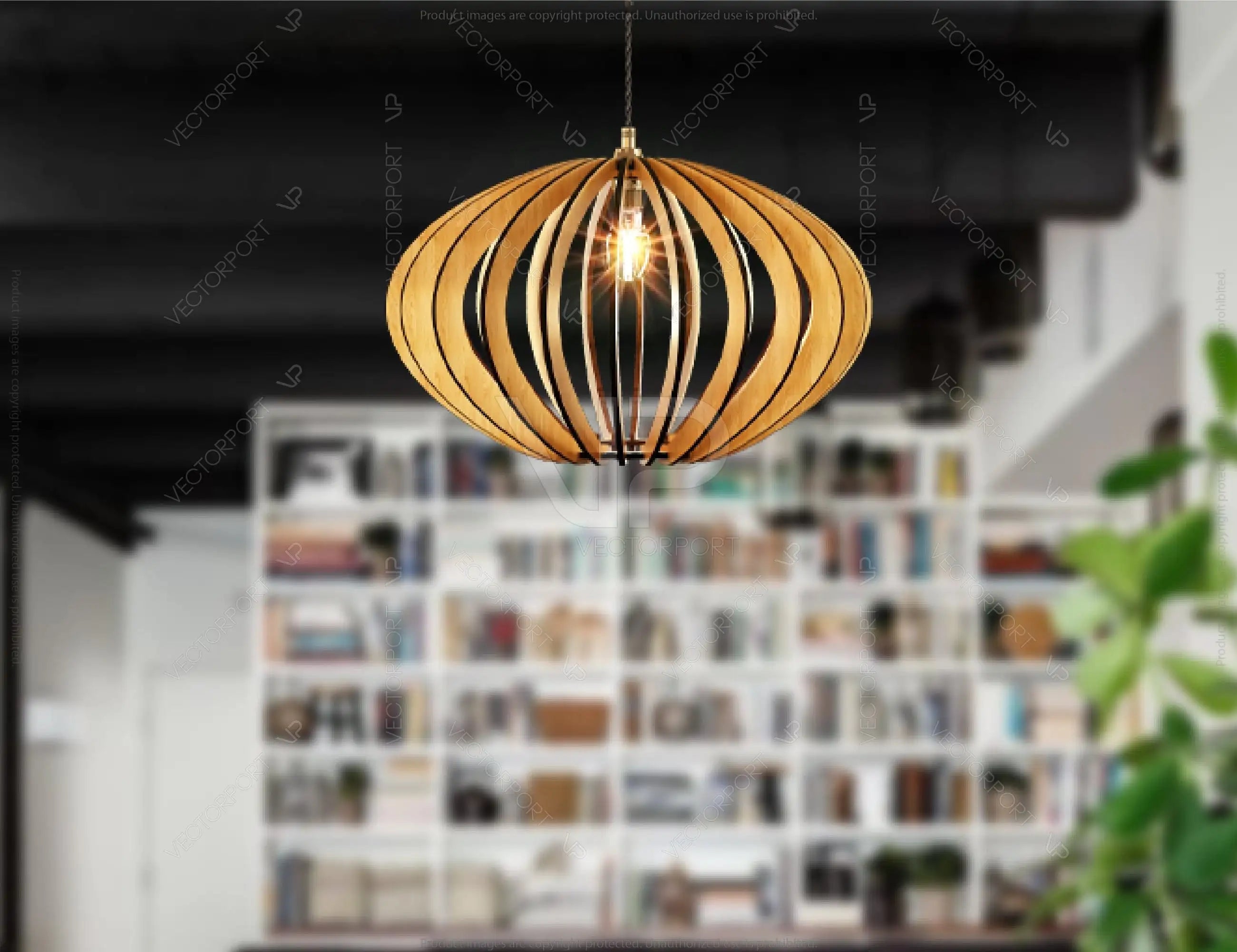 Oval Round Modern Wood Pendant Light Chandelier Lamp lampshade plywood Cut Files |#U072|