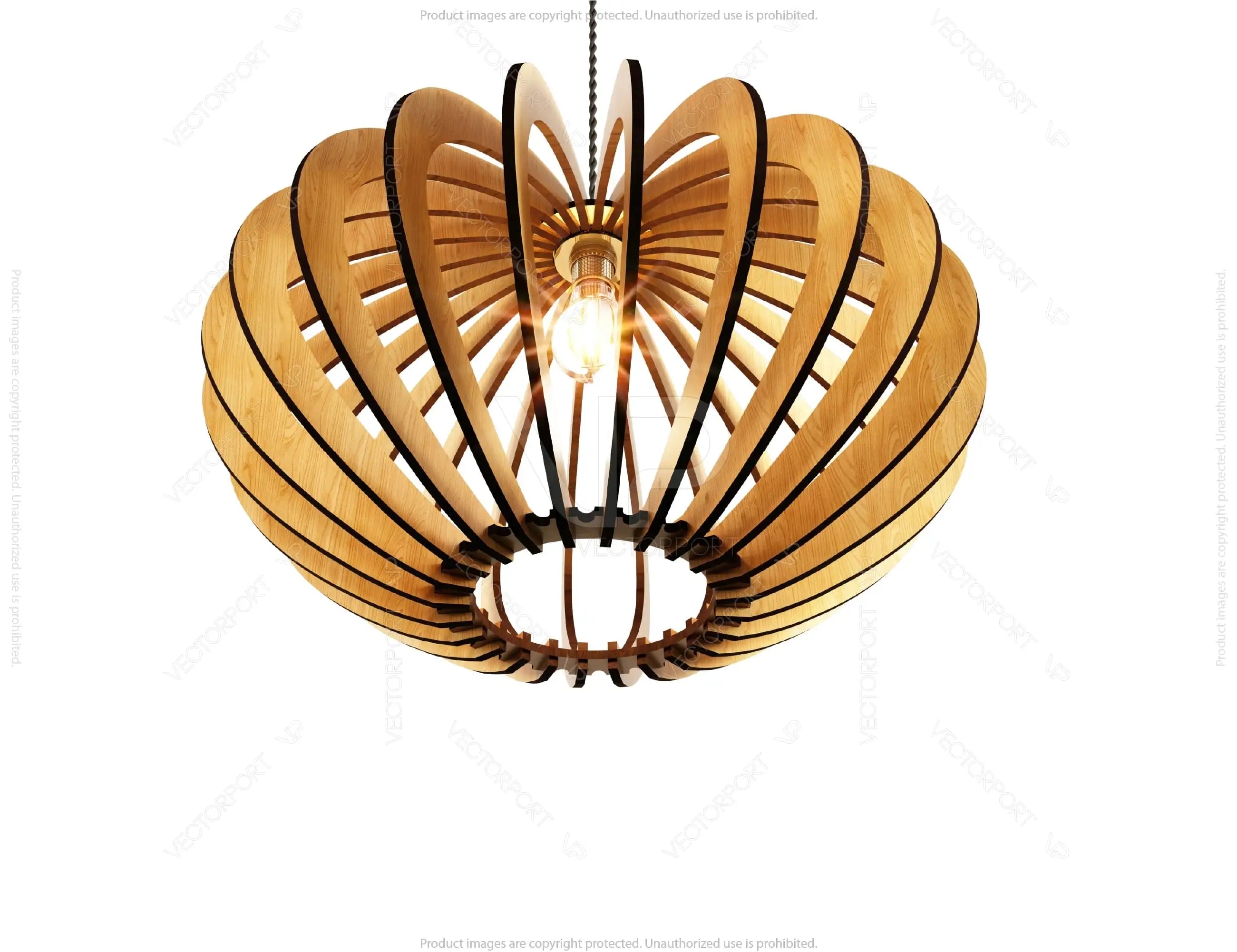 Oval Round Modern Wood Pendant Light Chandelier Lamp lampshade plywood Cut Files |#U072|