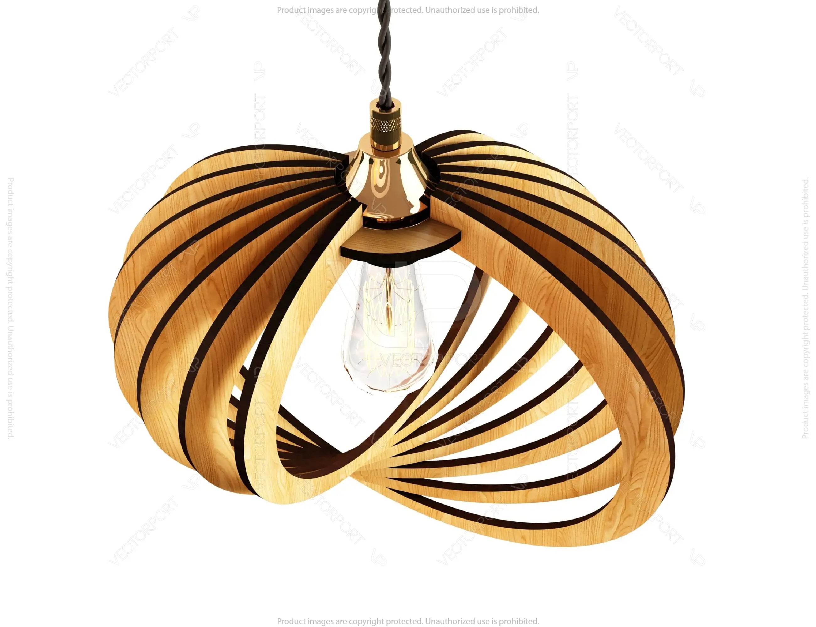 Oval Round Modern Wood Pendant Light Chandelier Lamp lampshade plywood Cut Files |#U075|