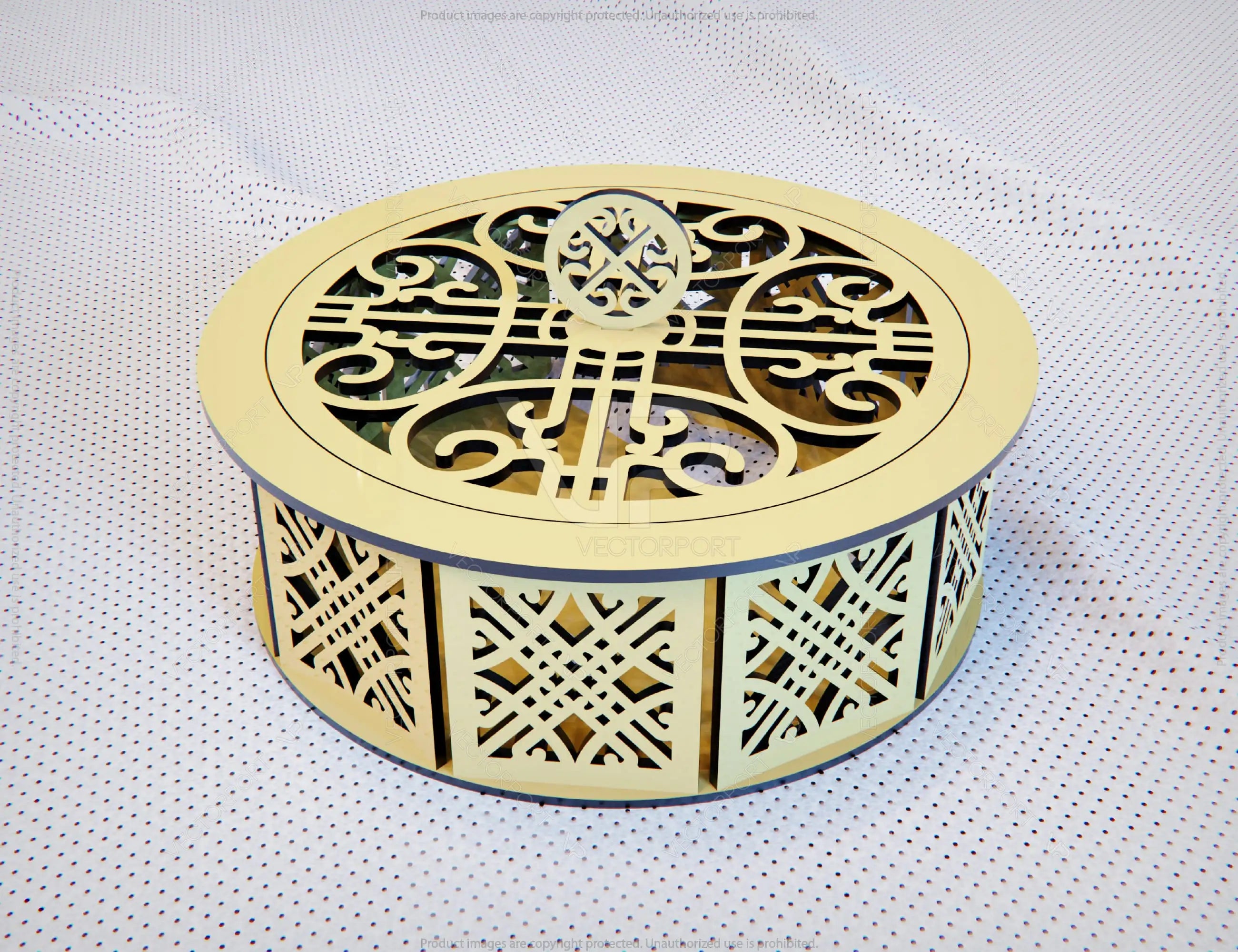 Wedding gift box favour round 3mm plywood laser cut | SVG, DXF, AI |#076|
