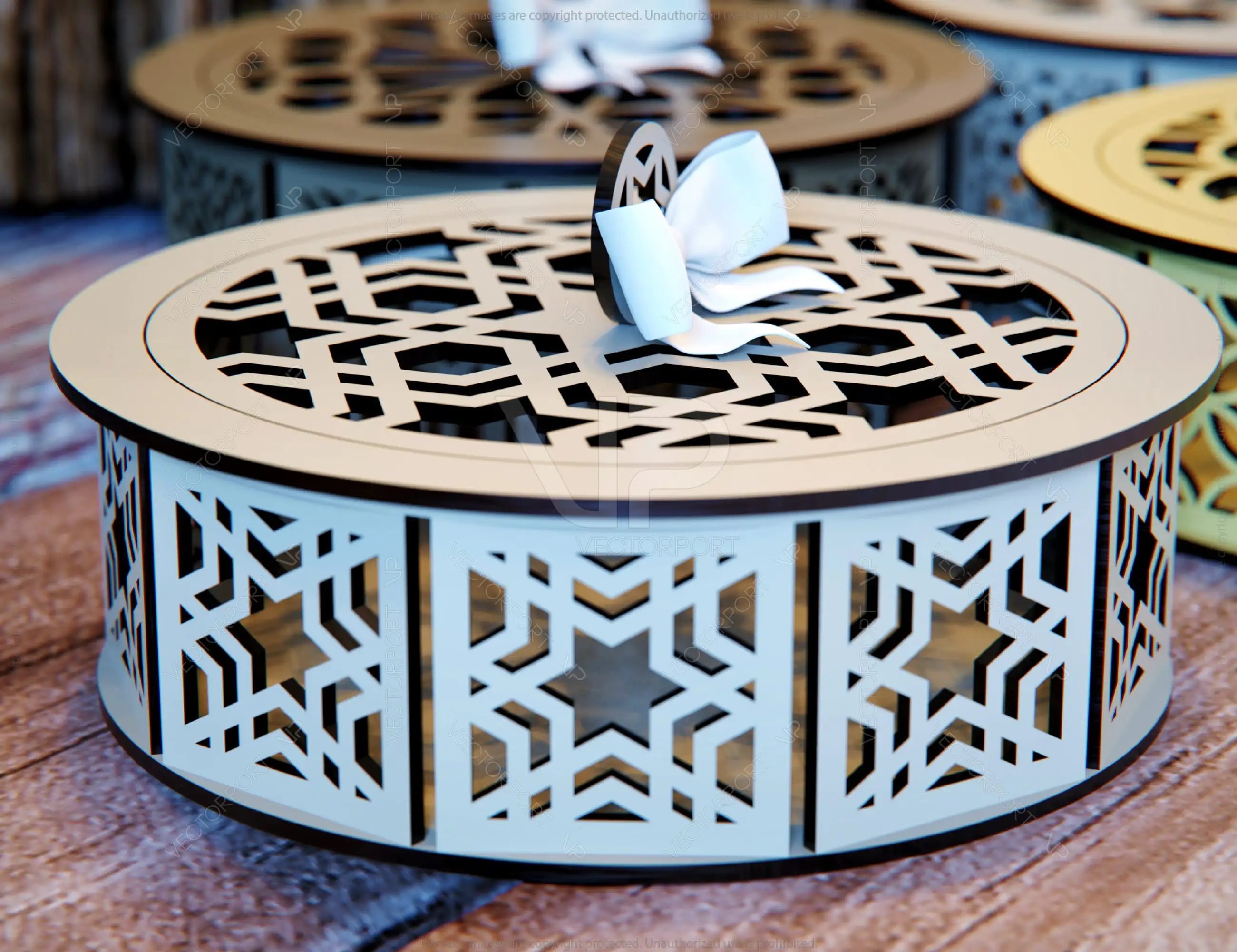 Wedding gift box favour round 3mm plywood laser cut | SVG, DXF, AI |#077|