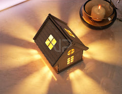 Wooden House Laser Cut Night Light Lamp Mdf Laser Cutting Home Lampshade Table Candle Holder Tea light SVG |#U087|