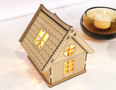 Wooden House Laser Cut Night Light Lamp Mdf Laser Cutting Home Lampshade Table Candle Holder Tea light SVG |#U087|