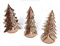 Standing Trees Christmas Snowflake SVG Digital 1/8” Craft Hanging templates Cricut Glowforge | SVG, DXF, AI |#087|