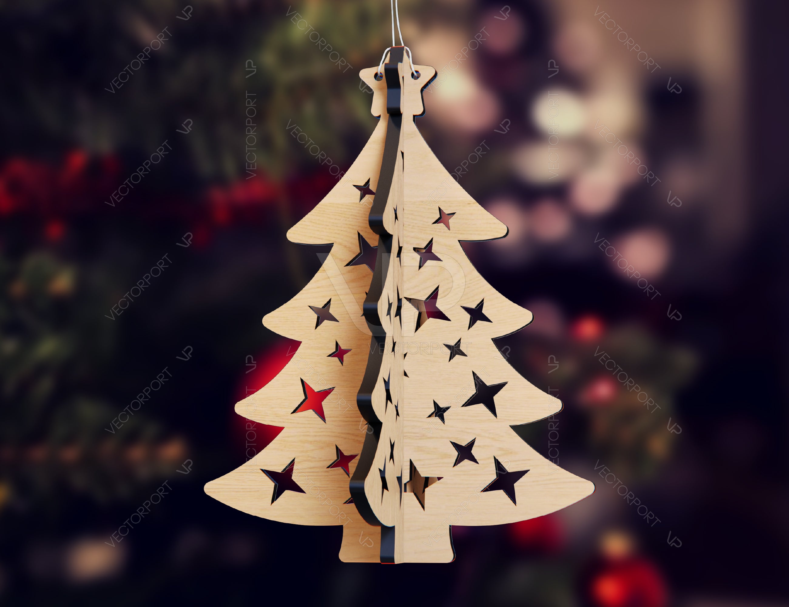 3D Christmas tree ornament décor Laser cut Snowflake SVG Craft templates Cricut Glowforge | SVG |#U089|
