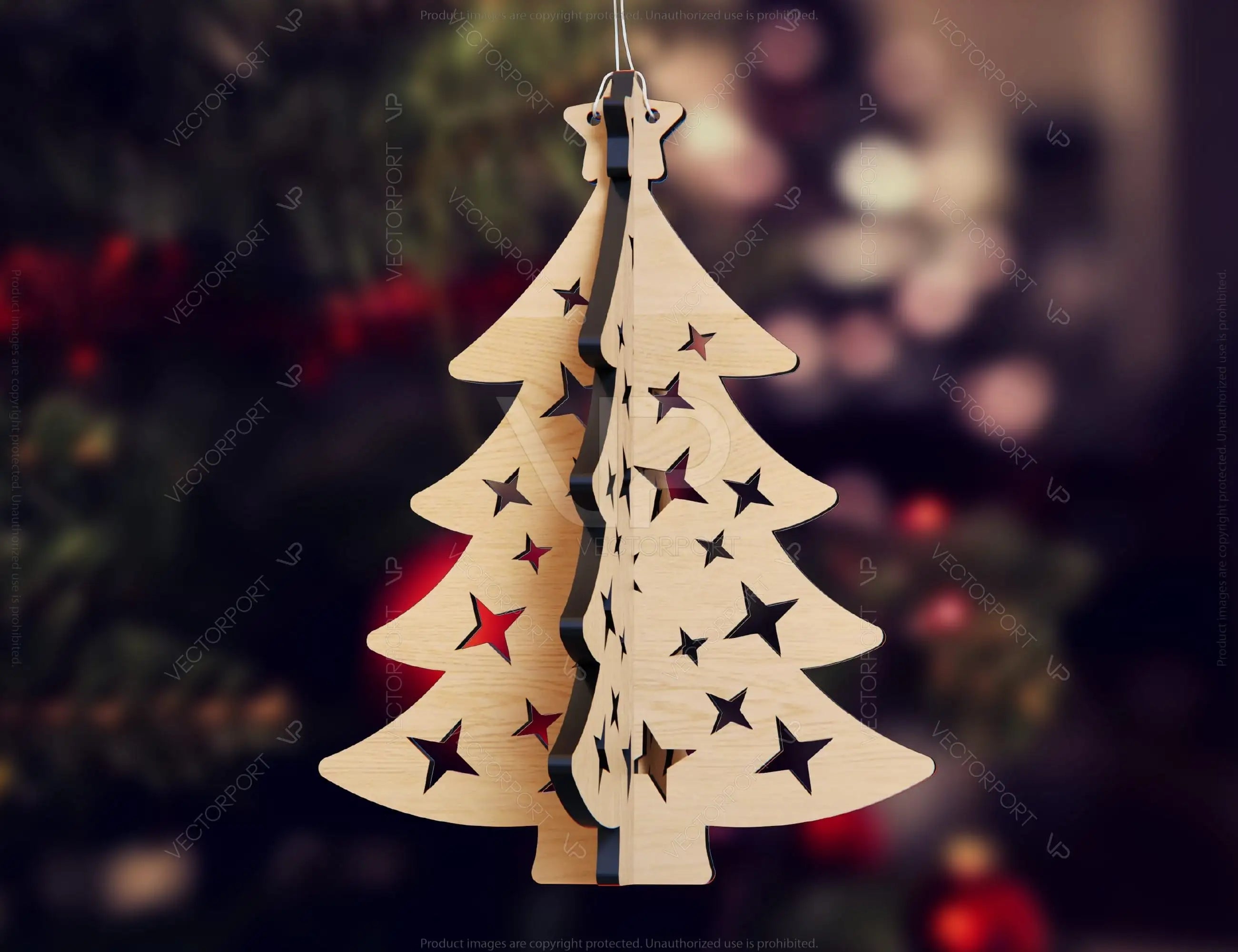 3D Christmas tree ornament décor Laser cut Snowflake SVG Craft templates Cricut Glowforge | SVG |#U089|