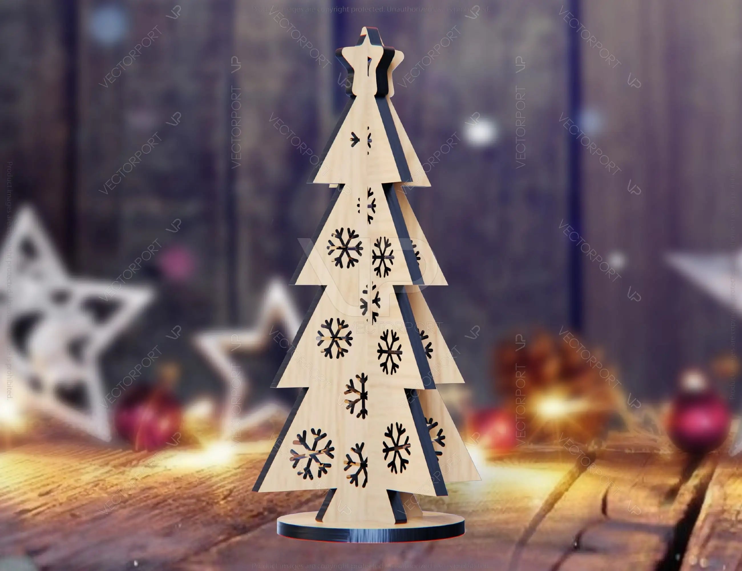 Standing Christmas Trees Laser cut Snowflake SVG  New Year Decorations Digital Download | SVG |#U091|