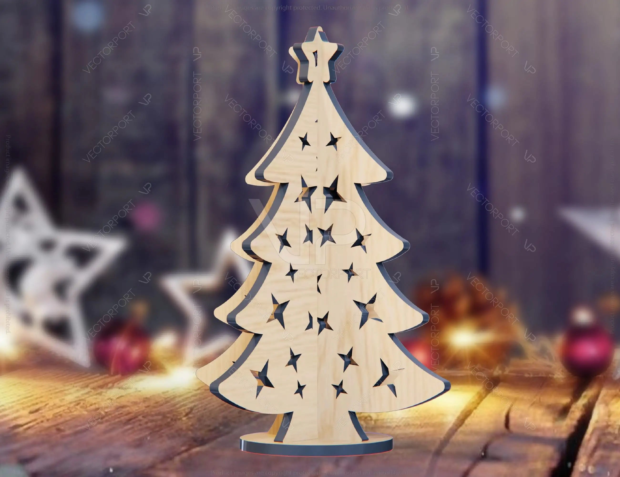 Standing Christmas Trees Laser cut Snowflake SVG  New Year Decorations Digital Download | SVG |#U091|