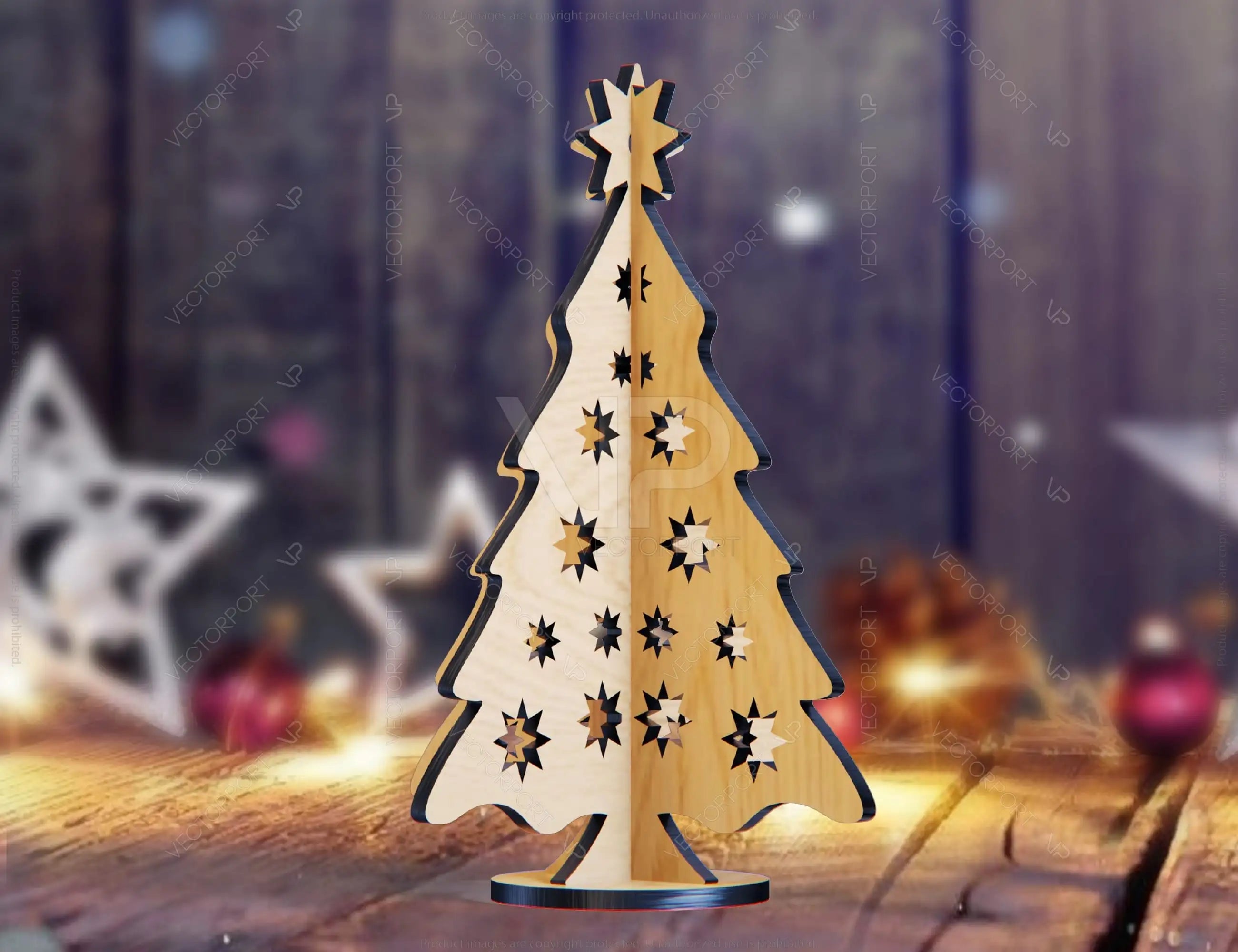 Standing Christmas Trees Laser cut Snowflake SVG  New Year Decorations Digital Download | SVG |#U091|