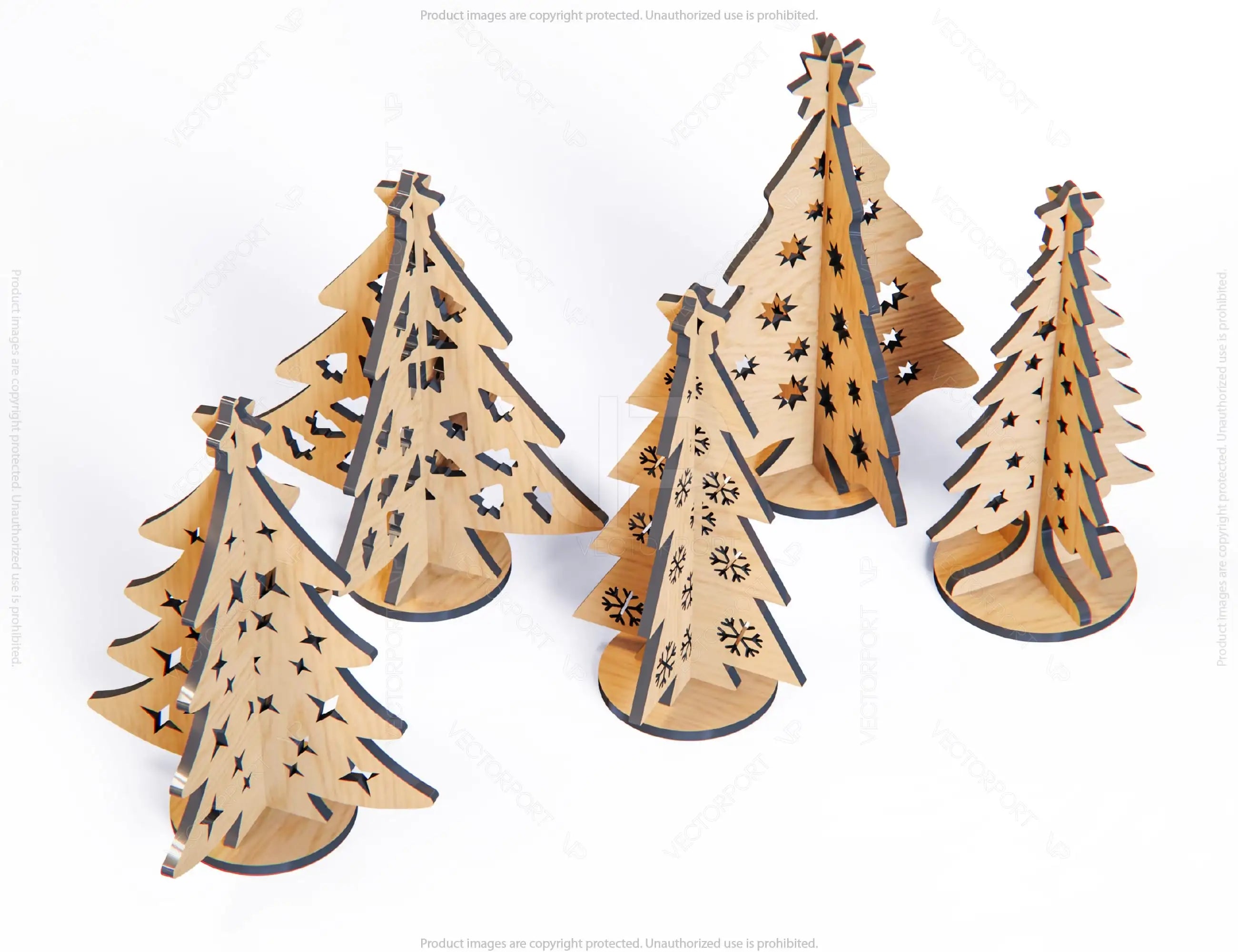 Standing Christmas Trees Laser cut Snowflake SVG  New Year Decorations Digital Download | SVG |#U091|