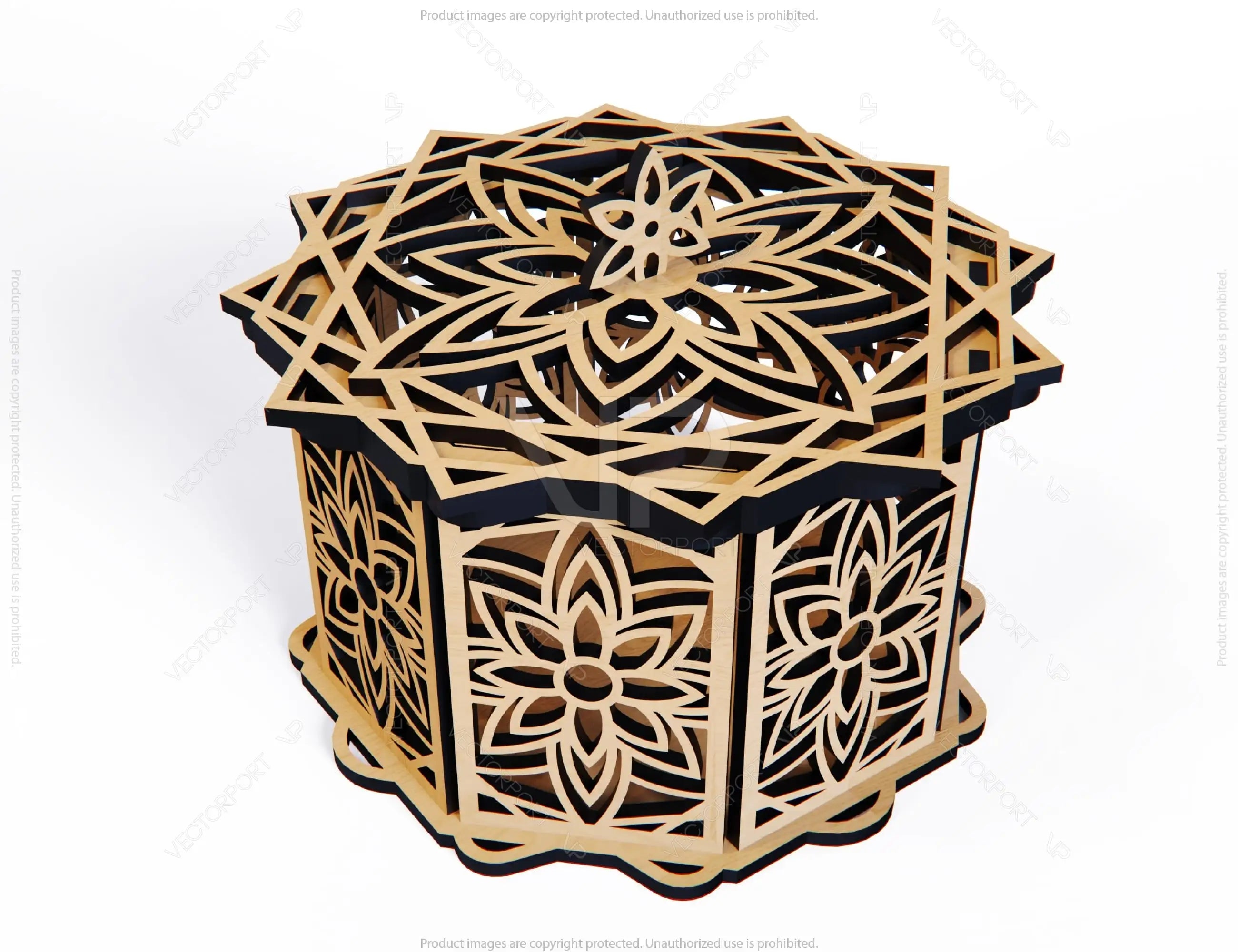 Decorative Wooden Gift box laser cut jeweler case Wedding Love vector model Glowforge cut file |#U092|