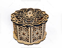 Decorative Wooden Gift box laser cut jeweler case Wedding Love vector model Glowforge cut file |#U092|