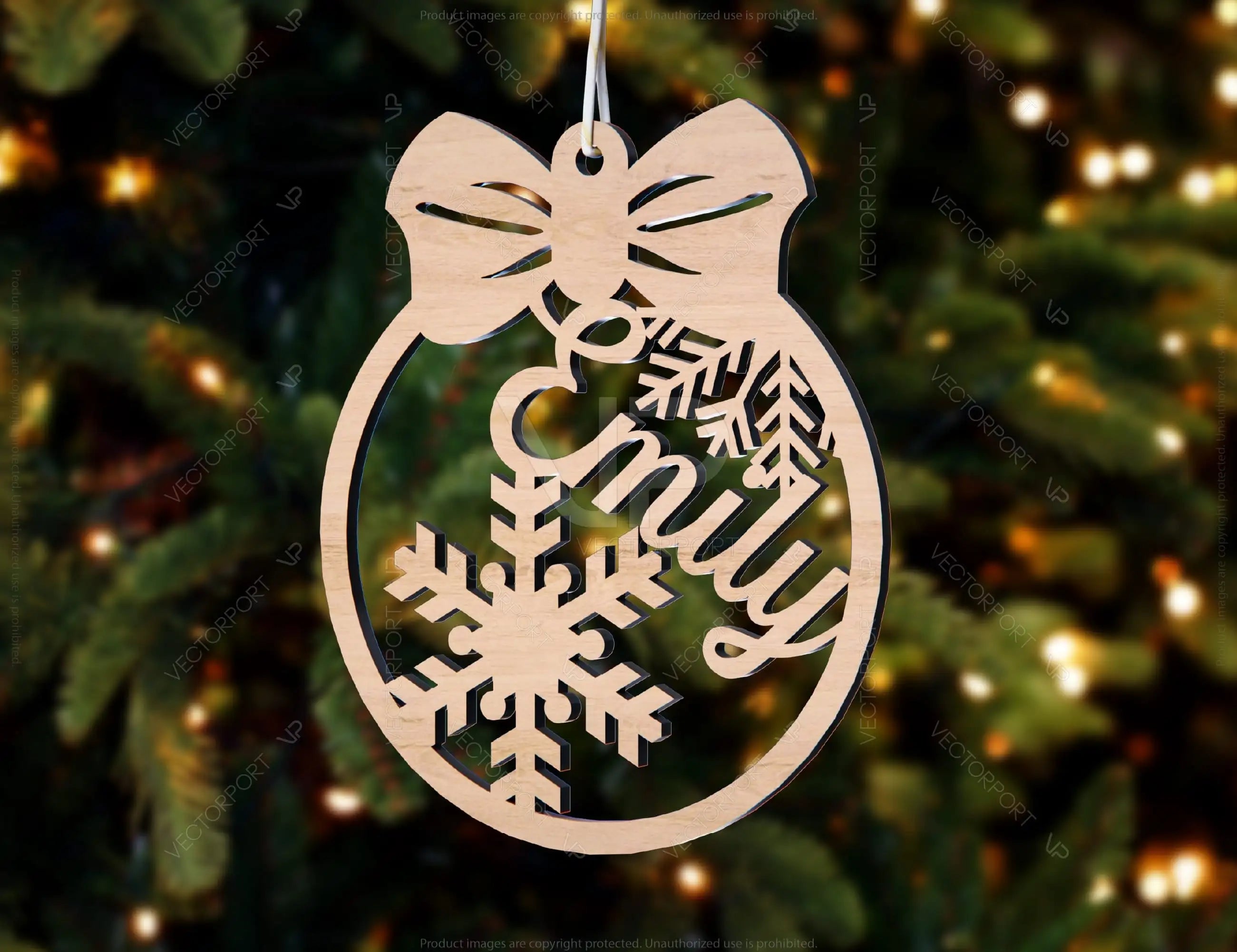 Personalized Christmas Balls Tree Decorations with Name Craft Pendants Hanging Bauble Paper art templates cut file |#U093|