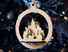 3D Laser Cut Tree Bauble Wood Christmas Ball Ornament 3mm Round Design set Tree Decorations lasercut SVG Digital Download | SVG, DXF, AI |#094|