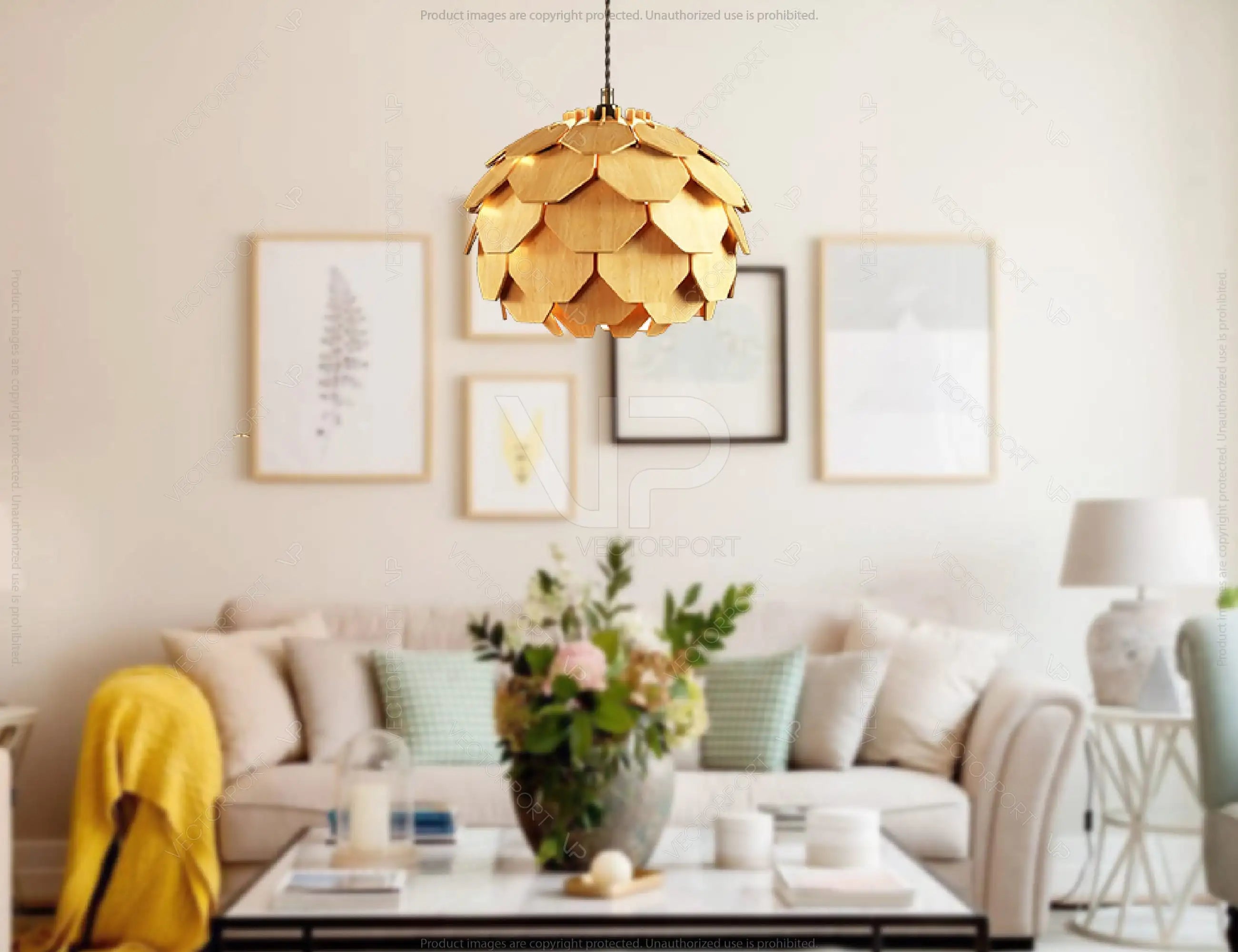 Scandinavian Pine Cone Hanging wooden chandelier lamp shade Pendant light template svg laser cut 1/8 inch plywood| SVG, DXF, AI |#098|