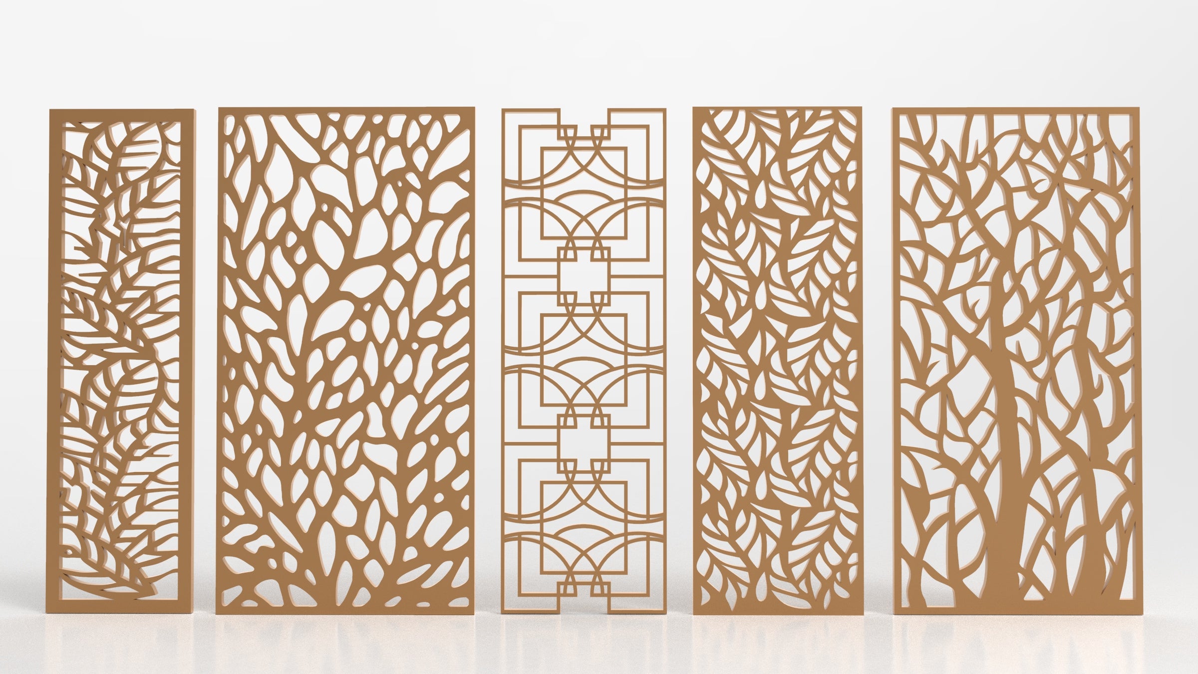 Tree Ornaments for decorative partitions panel screen CNC Laser Cutting File | SVG, DXF, AI |#C001|
