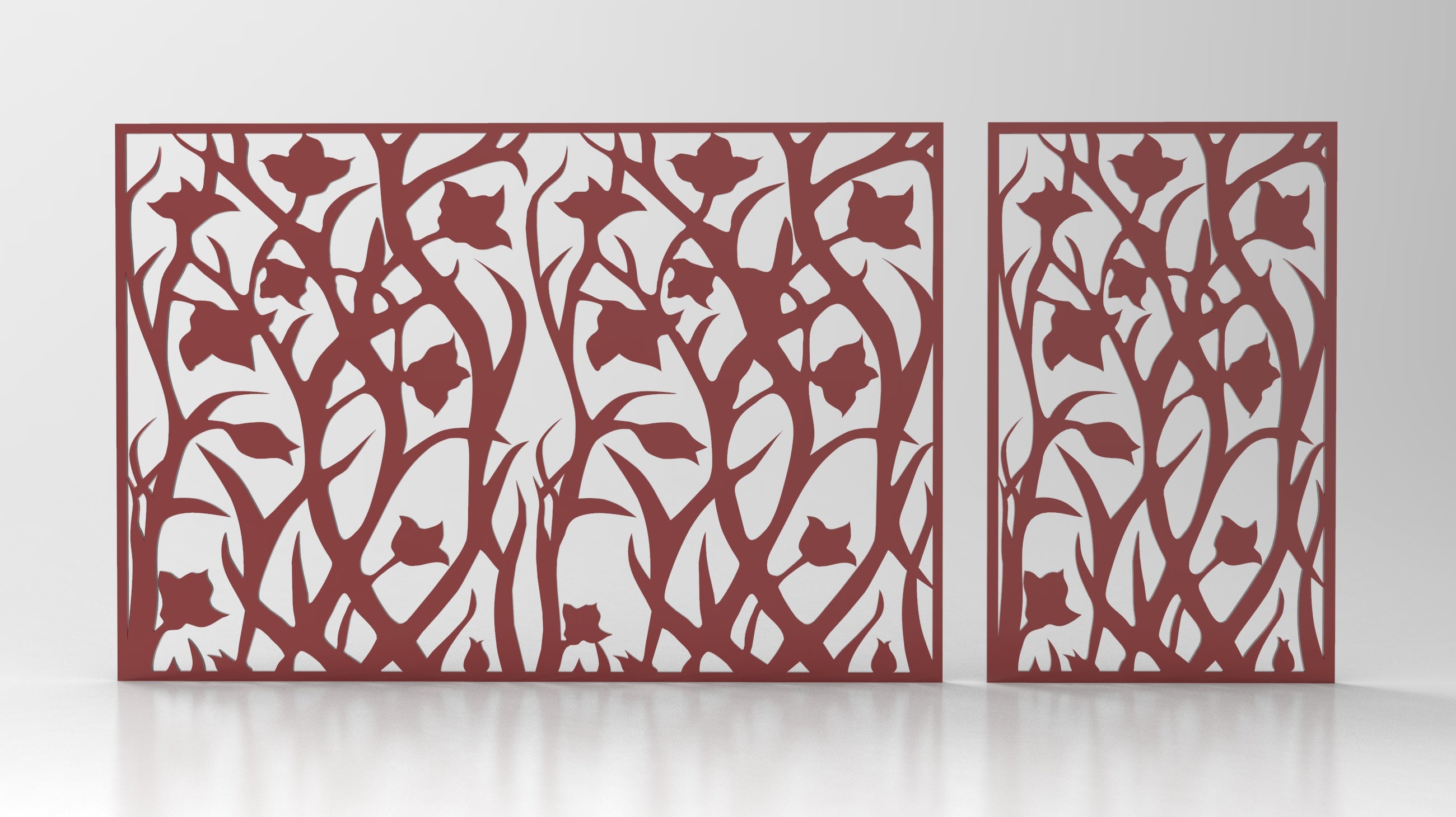 Tree Ornaments for decorative partitions panel screen CNC Laser Cutting File | SVG, DXF, AI |#C010|