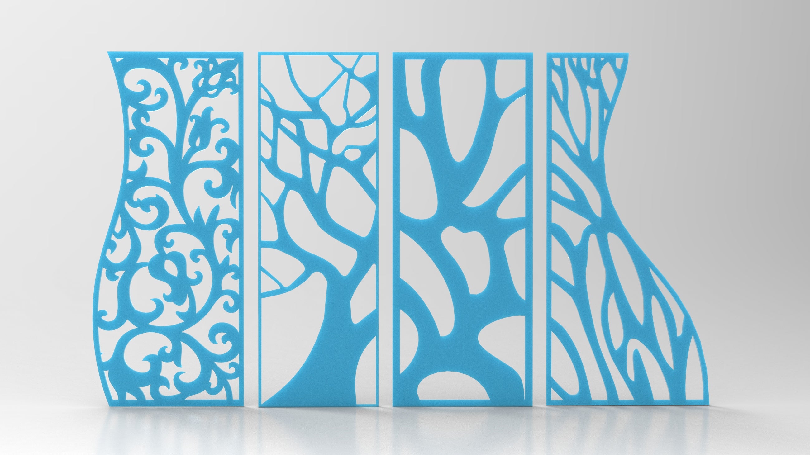 Tree Ornaments for decorative partitions panel screen CNC Laser Cutting File | SVG, DXF, AI |#C010|