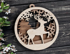 Christmas balls Tree Decorations Craft Hanging Bauble Paper art wood carving stencil laser cut templates  |#U104|