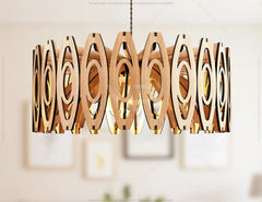 Two Elegant Modern round Hanging wooden chandeliers lamp shade Pendant light template svg laser cut plywood| SVG, DXF, AI |#105|