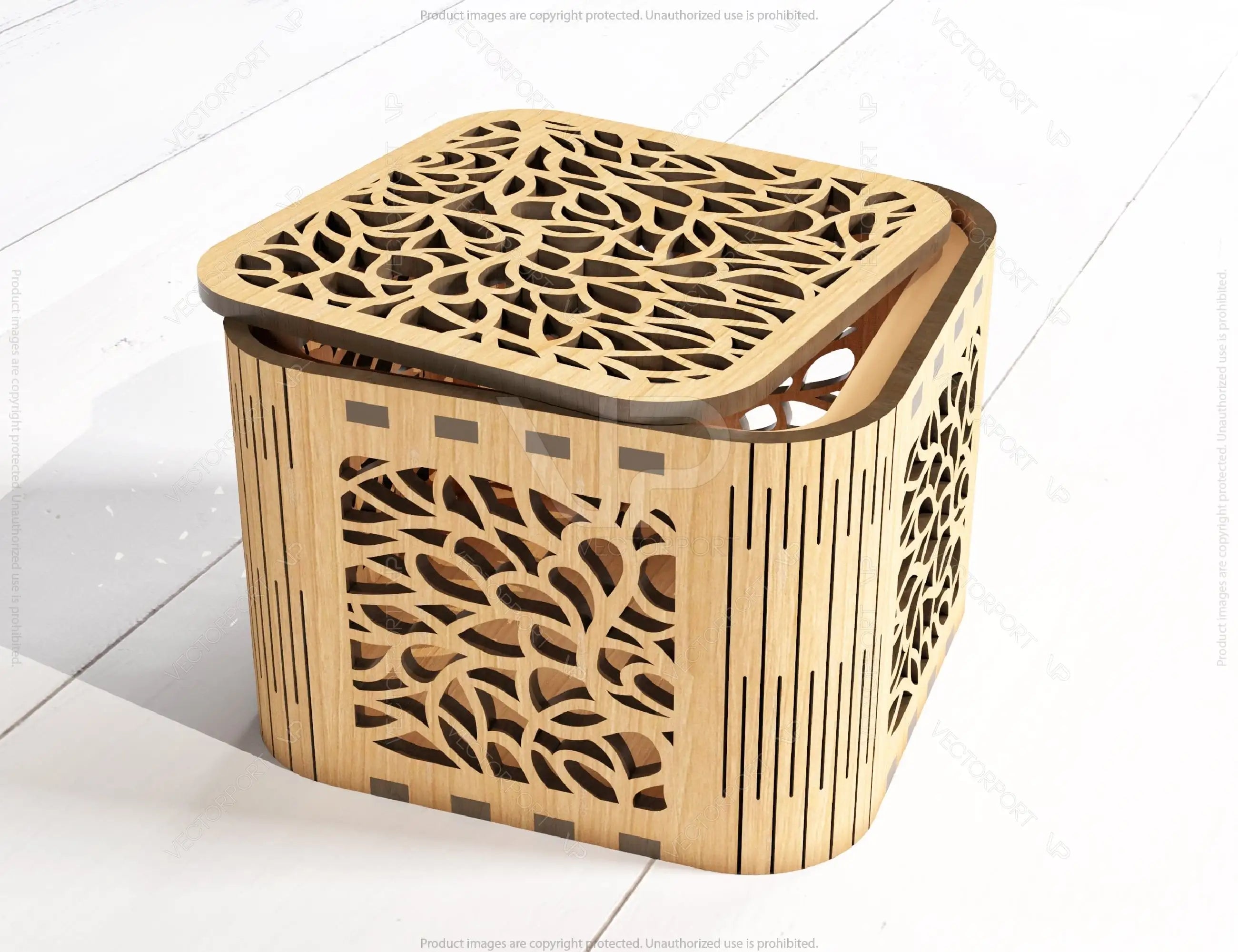 Decorative Wooden Gift box laser cut jeweler case Wedding Love vector model Glowforge cut file |#U106|