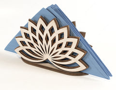 Lotus Flower Decorative Napkin Holder Laser Cut Heart Leaf Rose shape Tabletop wooden holder SVG |#U107|