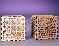Decorative Laser Cutting Wooden Box Geometric Ornamental Gift Box Candle holder template Wedding Glowforge | SVG, DXF |#115|