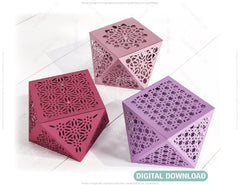 Papercut Craft Paper boxes Packing for Gift Wedding Favors Box Lace Pattern template Files |#U118|