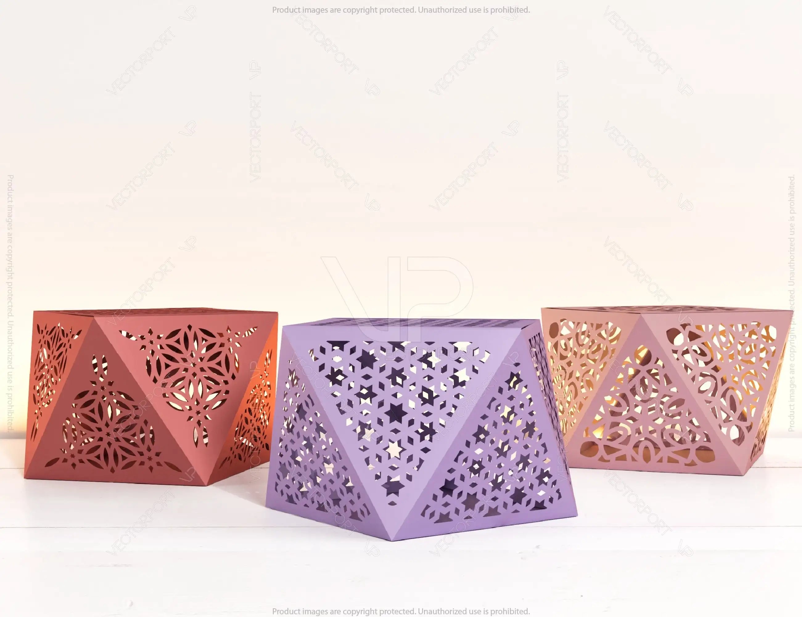 Papercut Craft Paper boxes Packing for Gift Wedding Favors Box Lace Pattern template Files |#U118|