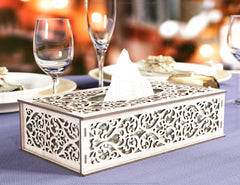 Floral Decorative Laser Cut Tissue Box Tabletop wooden napkin cover Glowforge SVG |#U123|