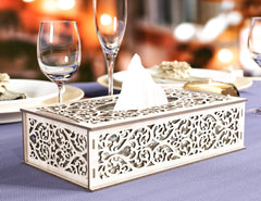 Floral Decorative Laser Cut Tissue Box Tabletop wooden napkin cover Glowforge SVG |#U123|
