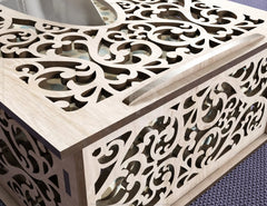 Floral Decorative Laser Cut Tissue Box Tabletop wooden napkin cover Glowforge SVG |#U123|