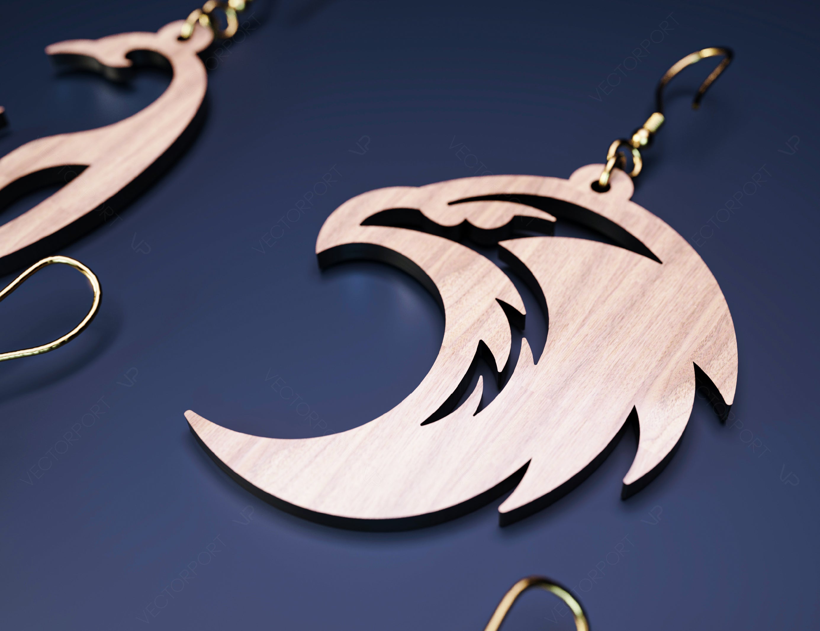 Animal Earrings Hanging 3D Wood Fox Eagle Bird Horse Shape Laser Cut for Women Jewelry Glowforge Pendants | SVG, DXF, AI |#124|