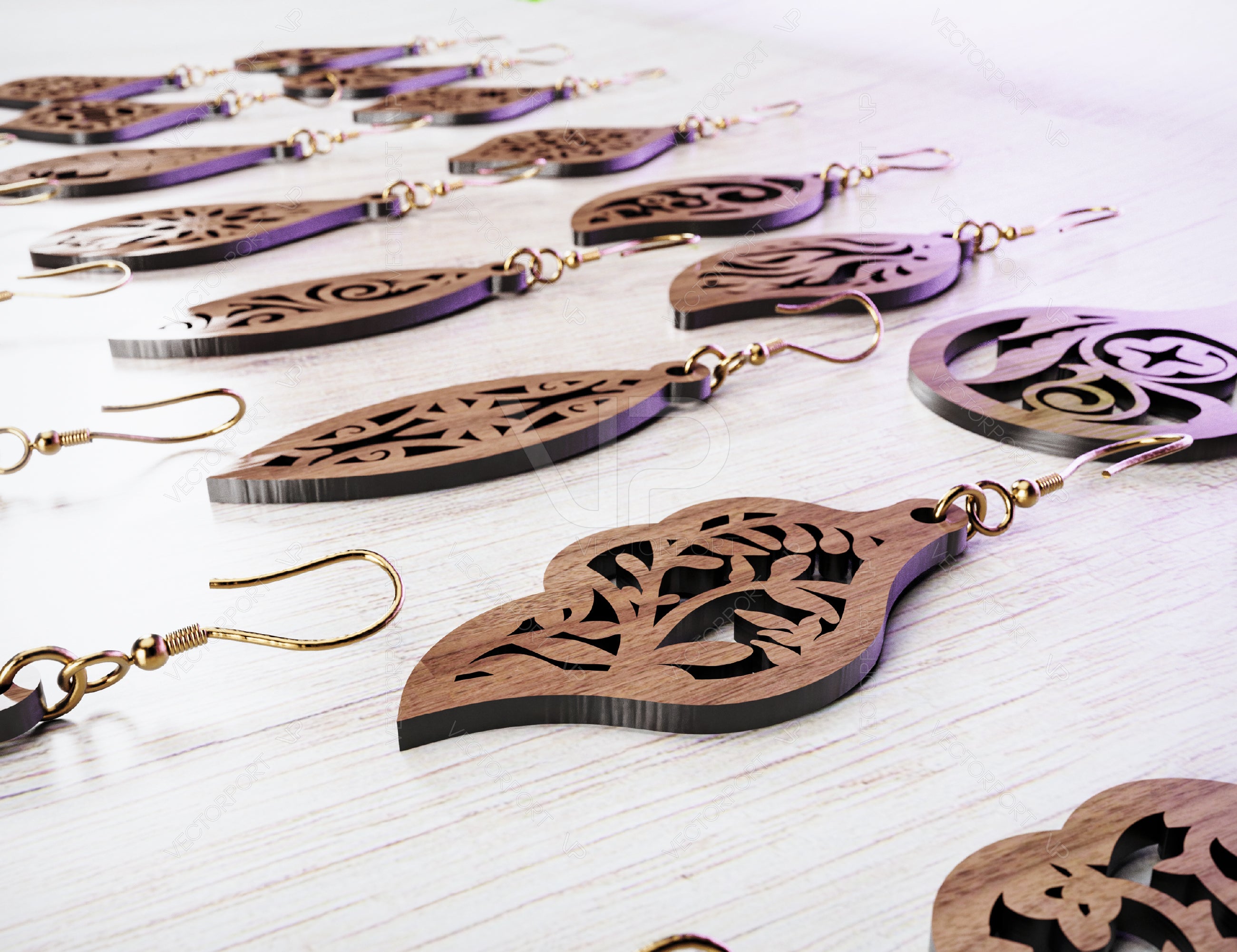 24 Earrings Template LaserCut files Svg Glowforge Cricut Jewelry Pendants Drop | SVG, DXF, AI |#126|