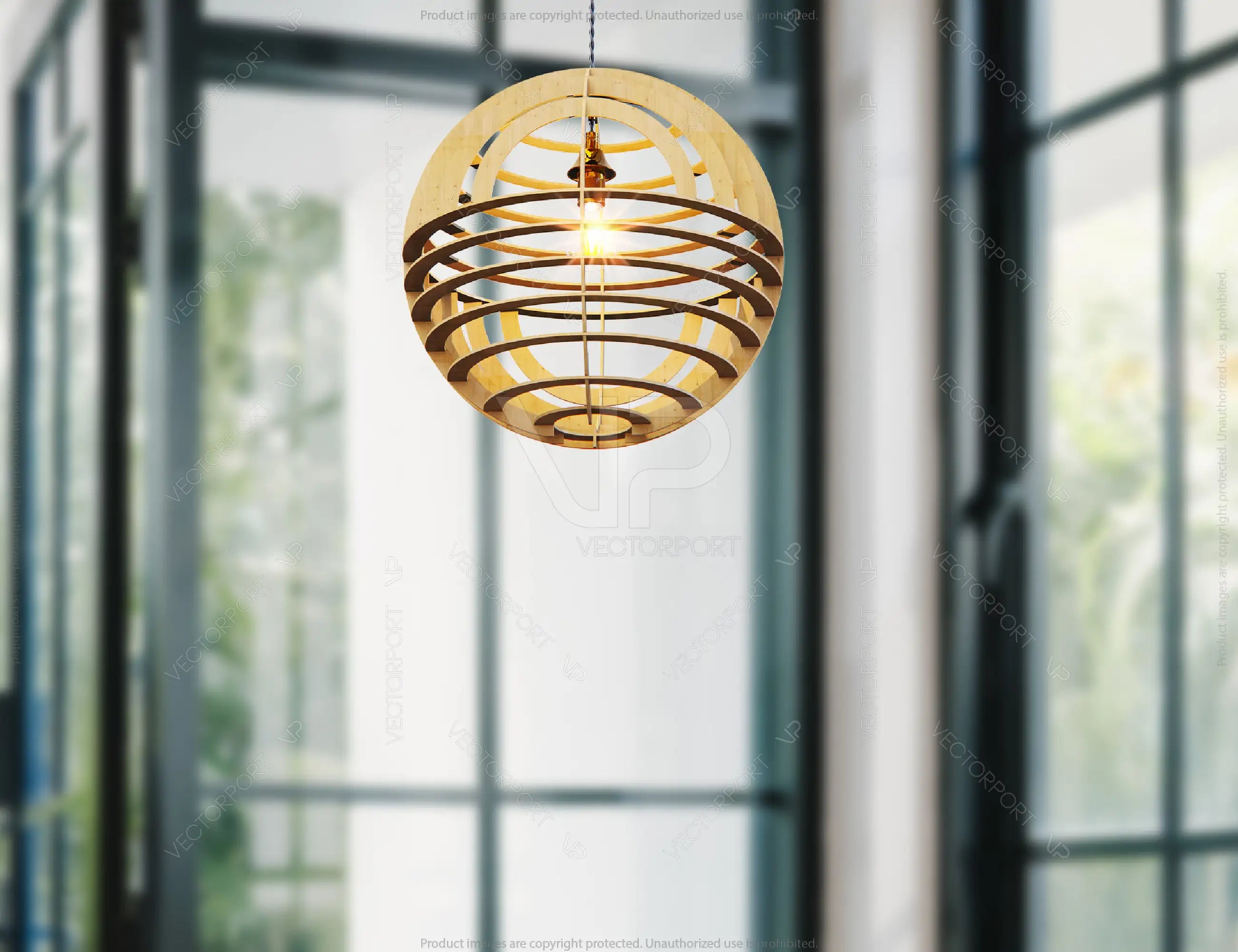 Spheric Wood Pendant Light Chandelier Lamp laser cut file, DIGITAL DOWNLOAD | SVG, DXF |#127|