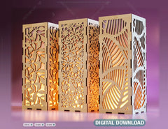 Decorative Wooden table Lamp Lantern Candle Holder Laser Cut Tea light SVG Cut Plan |#U130|