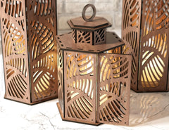 Wooden Wedding Decoration Lantern Laser Cut Centerpiece Night Light Lampshade Table Candle Holder SVG |#U135|